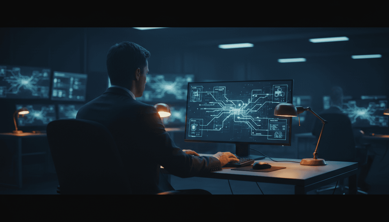 Cyber security operations center with professional monitoring multiple security dashboards